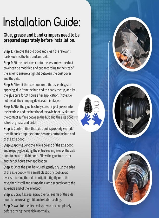 XTPTFABS CVS18 Universal Split Constant Velocity Gaiter, Universal CV Boot Kit Split Joint Gaiter Stretchable Replacement Car Auto Parts - Image 5